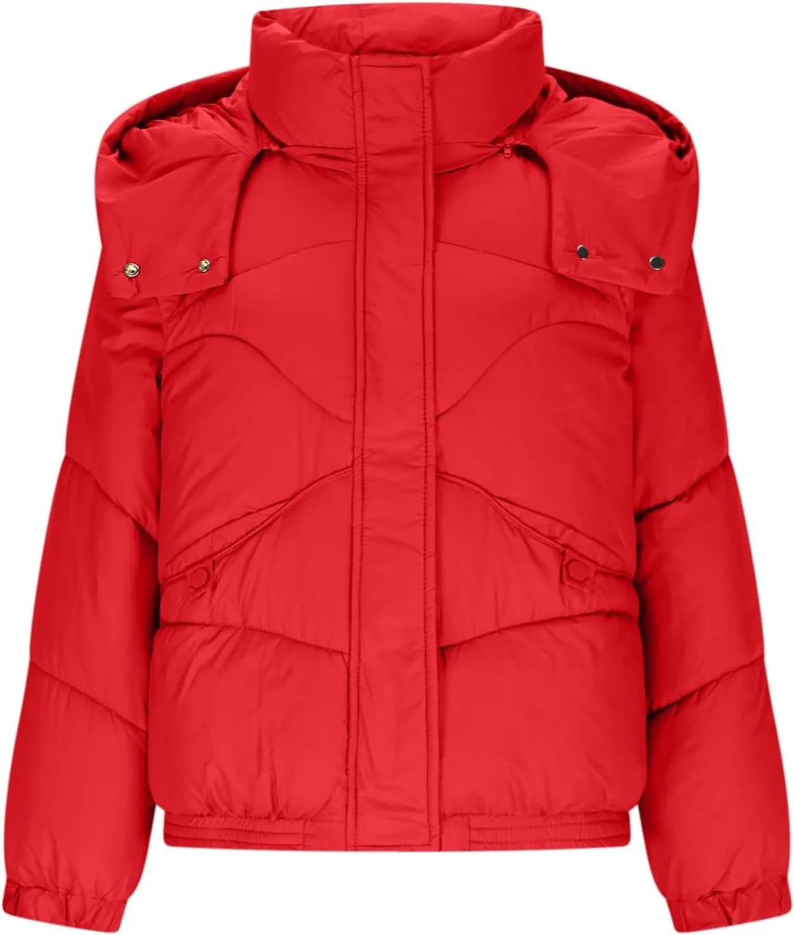 Quilted Jackets for Women Puffy Bubble Puffer Coat Winter Loose Outerwear Warm Down Jackets with Removable Hood
