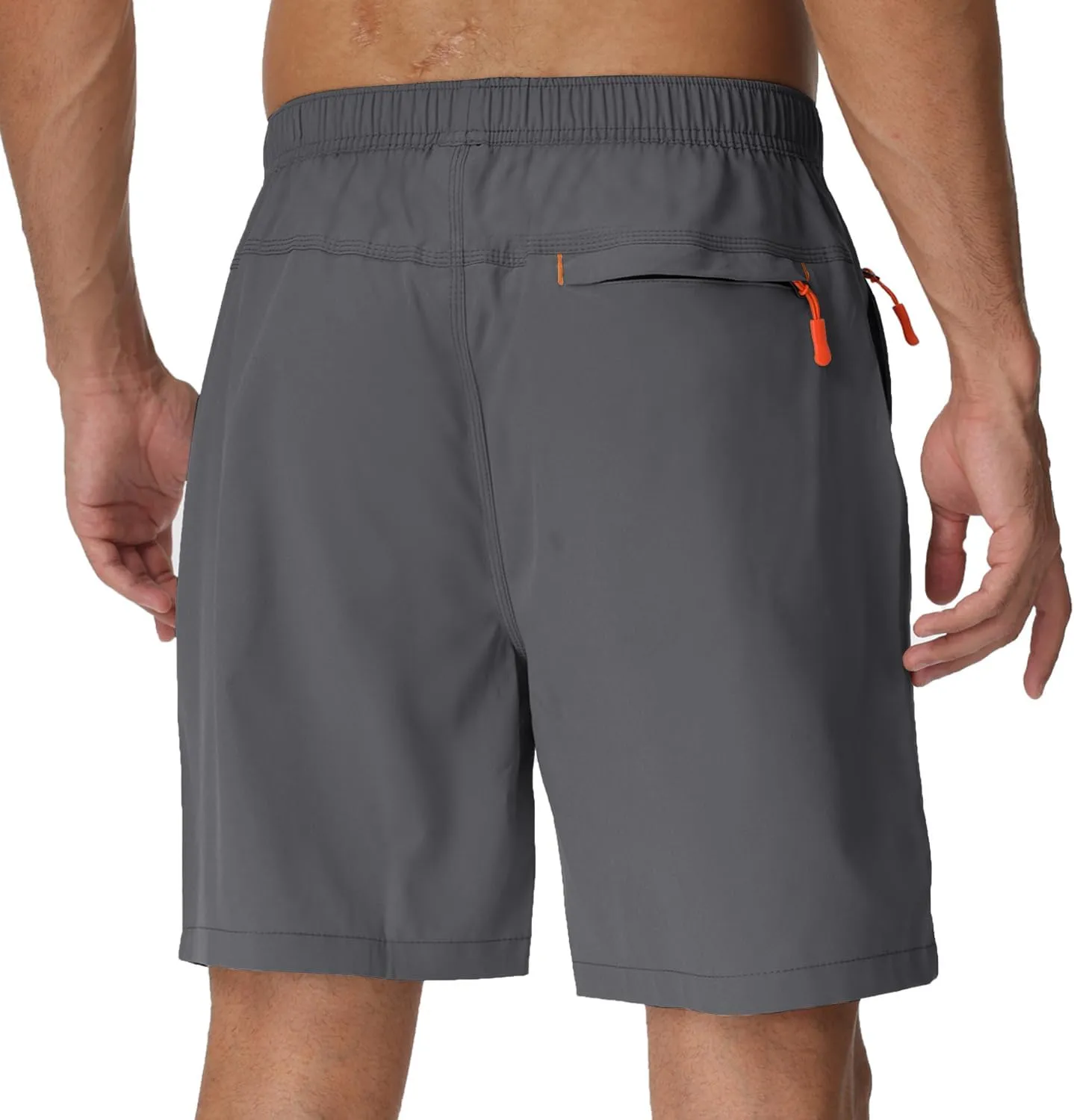 Rapoo Men's Athletic Shorts 7 Inch Inseam Water Resistant Lightweight Quick Dry Workout Shorts with Zipper Pockets