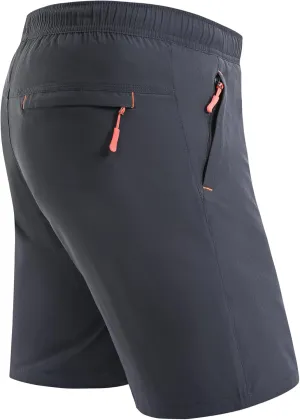 Rapoo Men's Athletic Shorts 7 Inch Inseam Water Resistant Lightweight Quick Dry Workout Shorts with Zipper Pockets