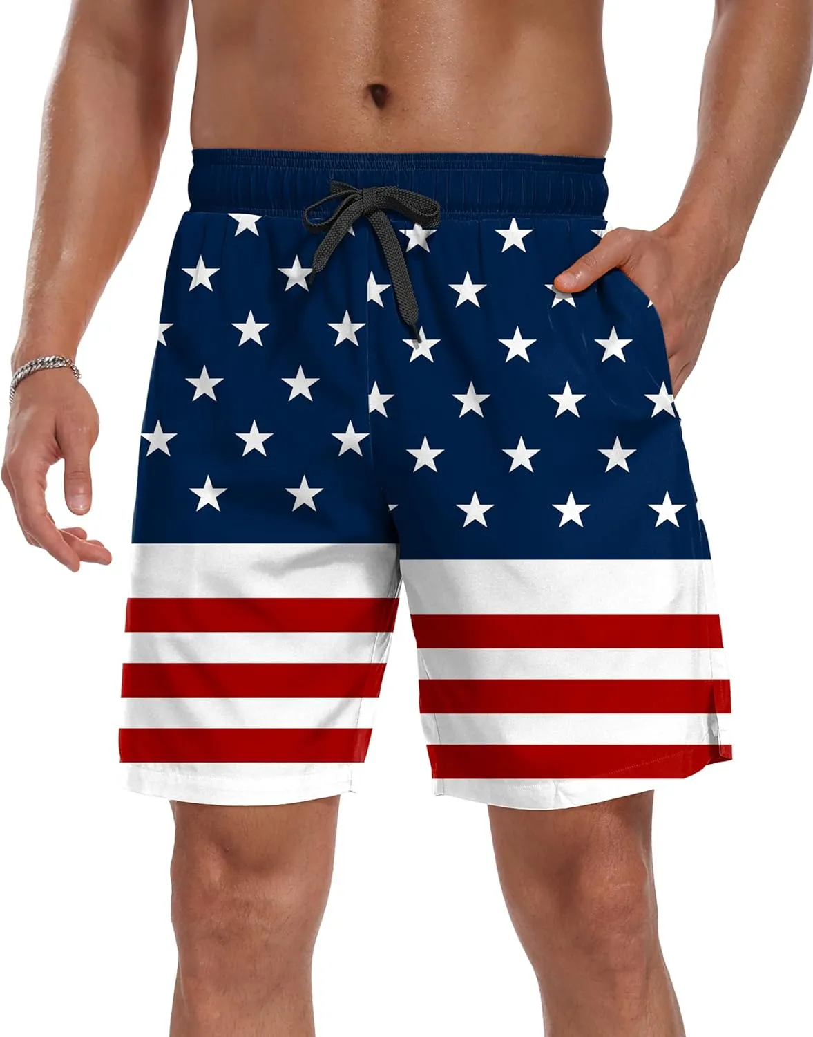 Sailwind Men Swim Trunks with Compression Liner 9" Beach Shorts Quick Dry with Zipper Pockets Board Shorts
