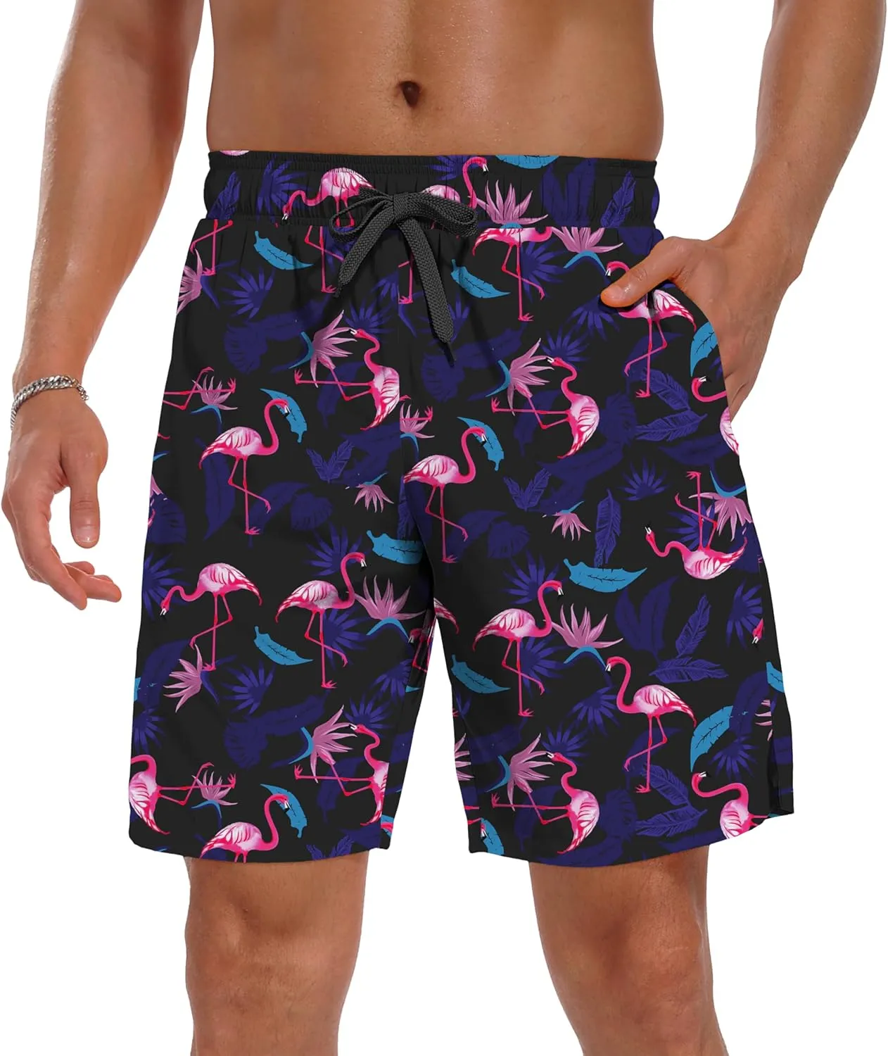 Sailwind Men Swim Trunks with Compression Liner 9" Beach Shorts Quick Dry with Zipper Pockets Board Shorts