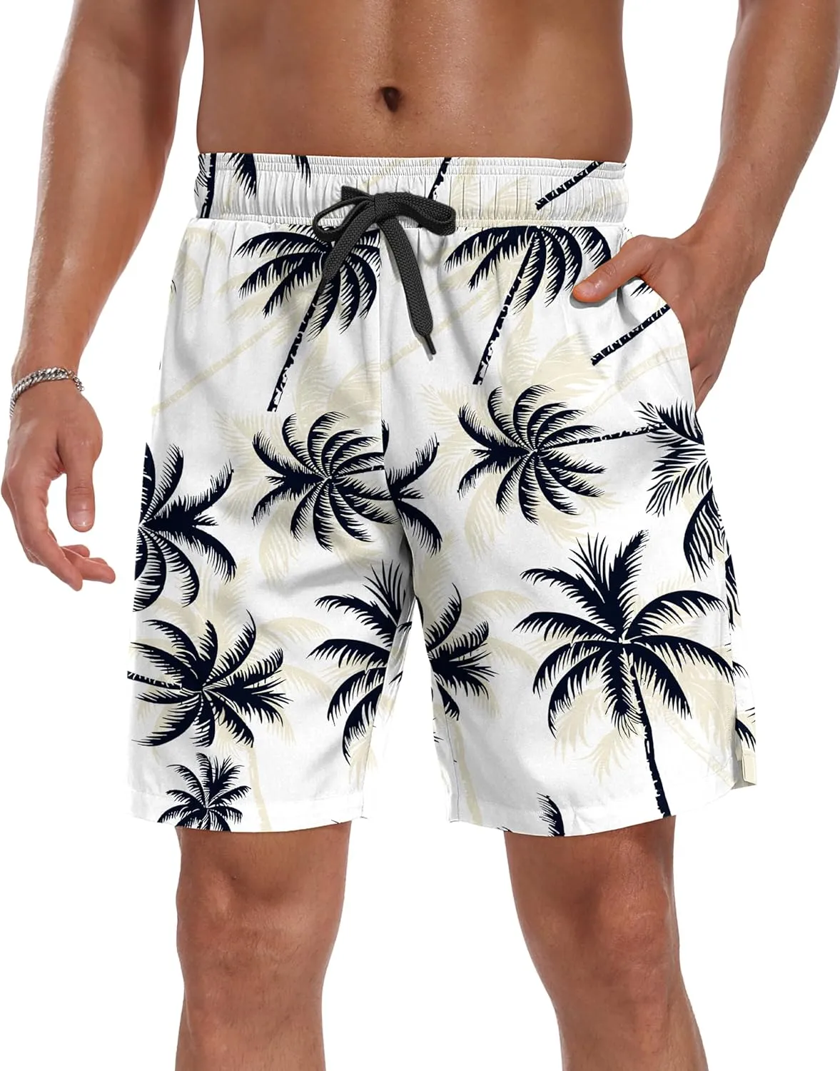 Sailwind Men Swim Trunks with Compression Liner 9" Beach Shorts Quick Dry with Zipper Pockets Board Shorts