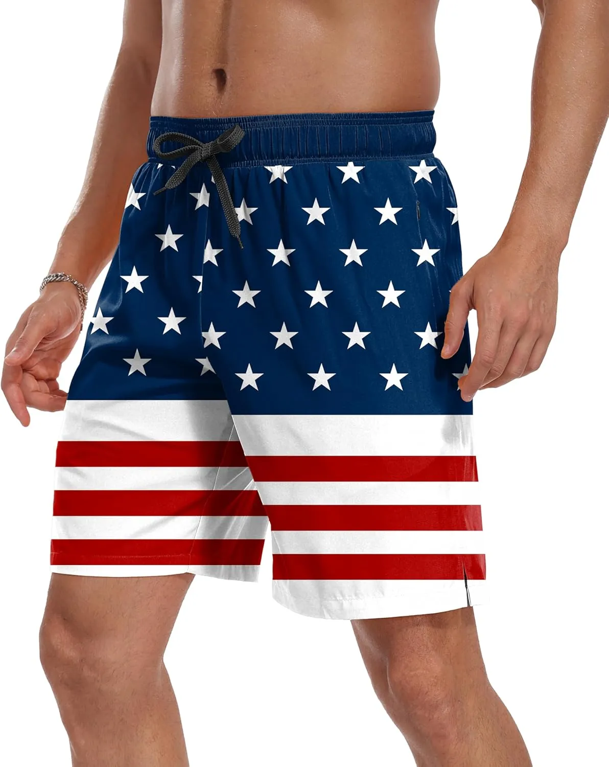 Sailwind Men Swim Trunks with Compression Liner 9" Beach Shorts Quick Dry with Zipper Pockets Board Shorts