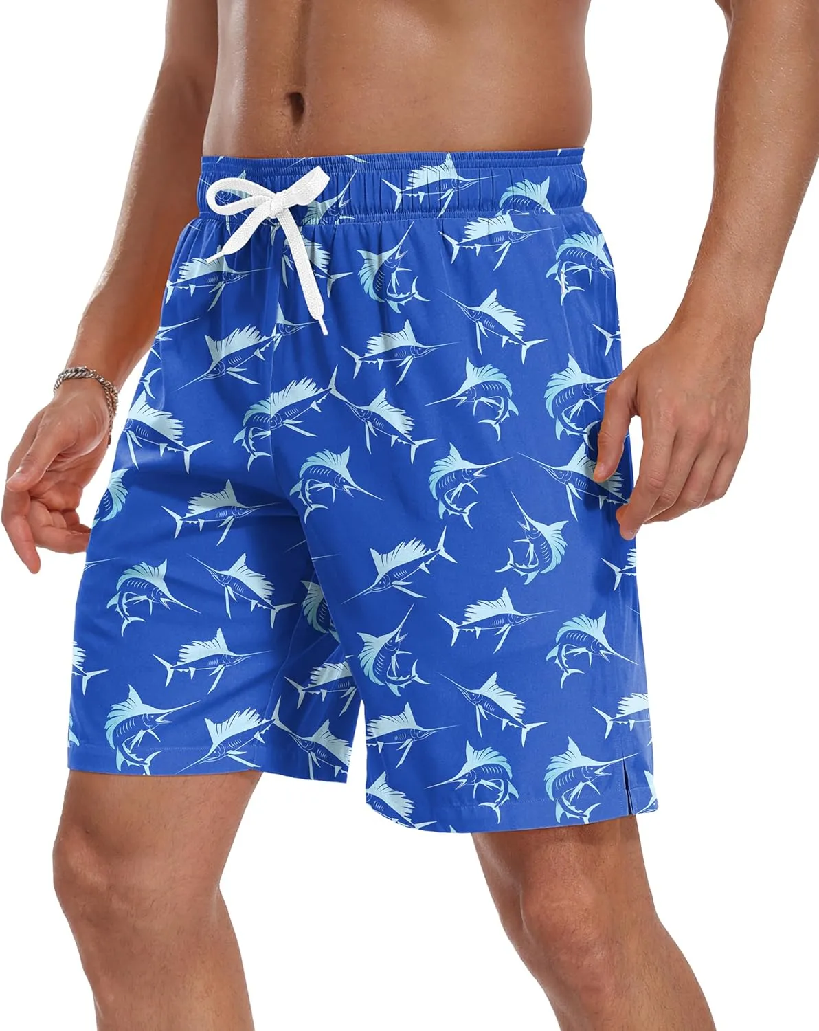 Sailwind Men Swim Trunks with Compression Liner 9" Beach Shorts Quick Dry with Zipper Pockets Board Shorts