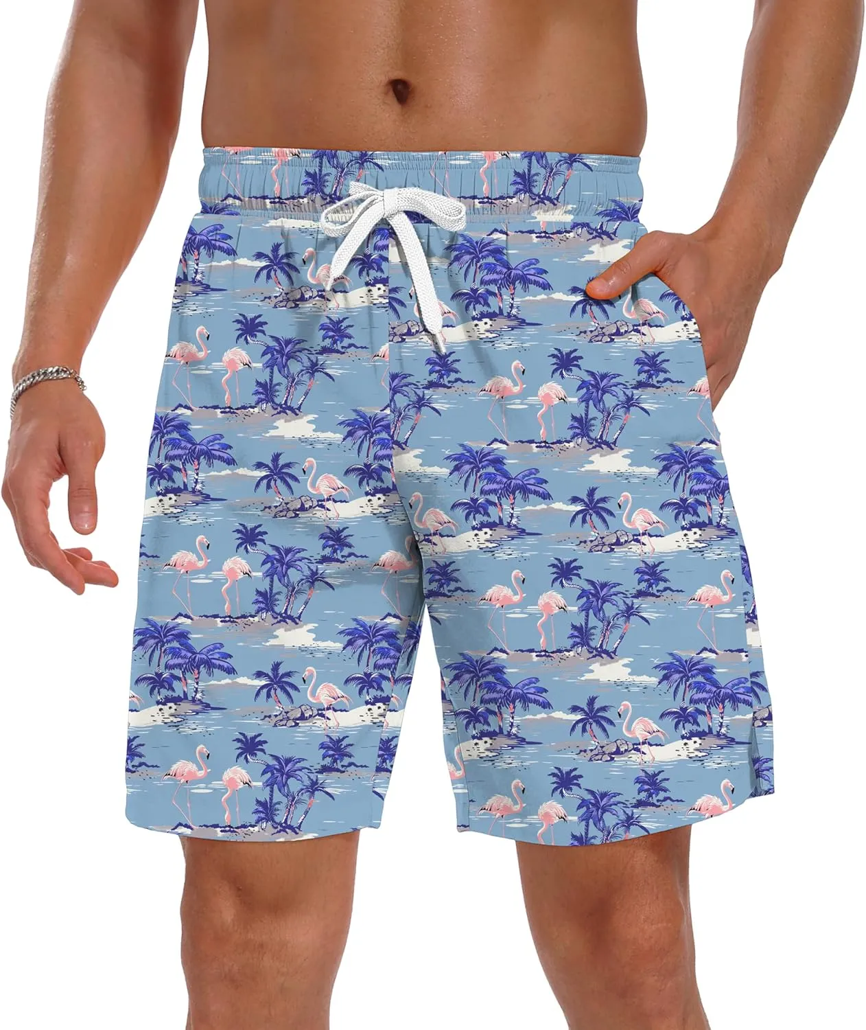 Sailwind Men Swim Trunks with Compression Liner 9" Beach Shorts Quick Dry with Zipper Pockets Board Shorts