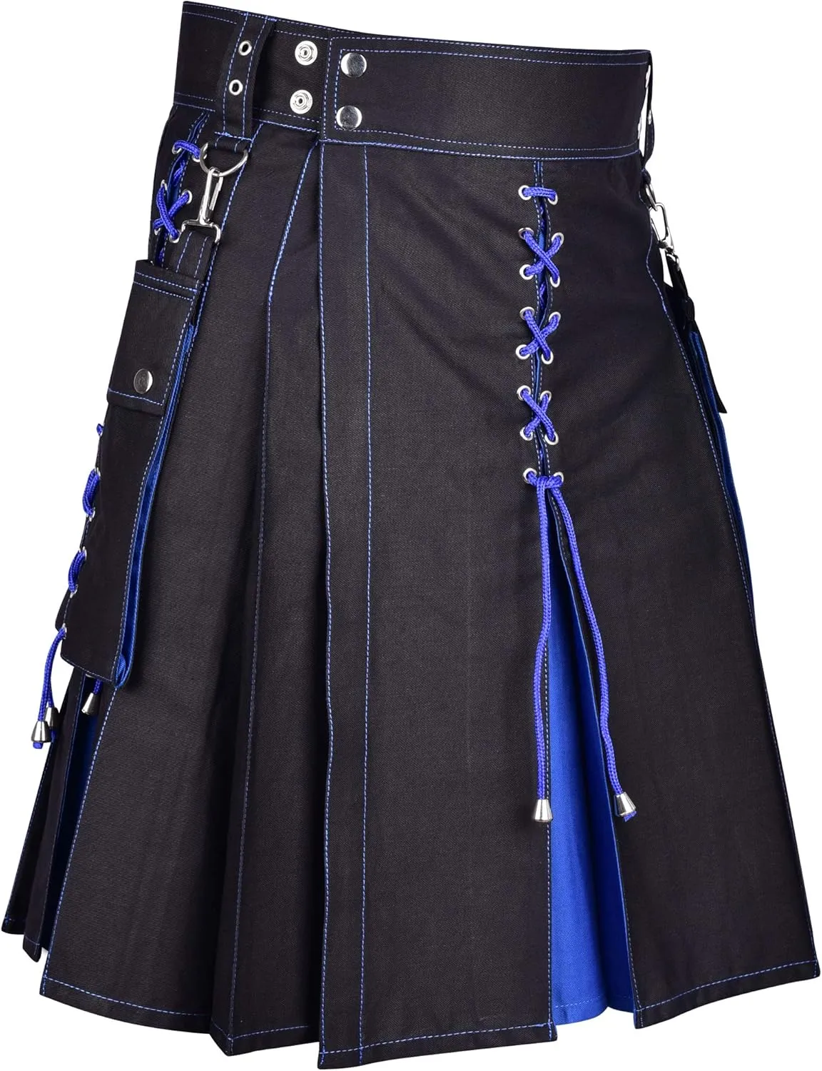 Scottish Modern Two Tone Cotton Utility Kilts for Men-Sports Utility Kilt-Wedding Kilt