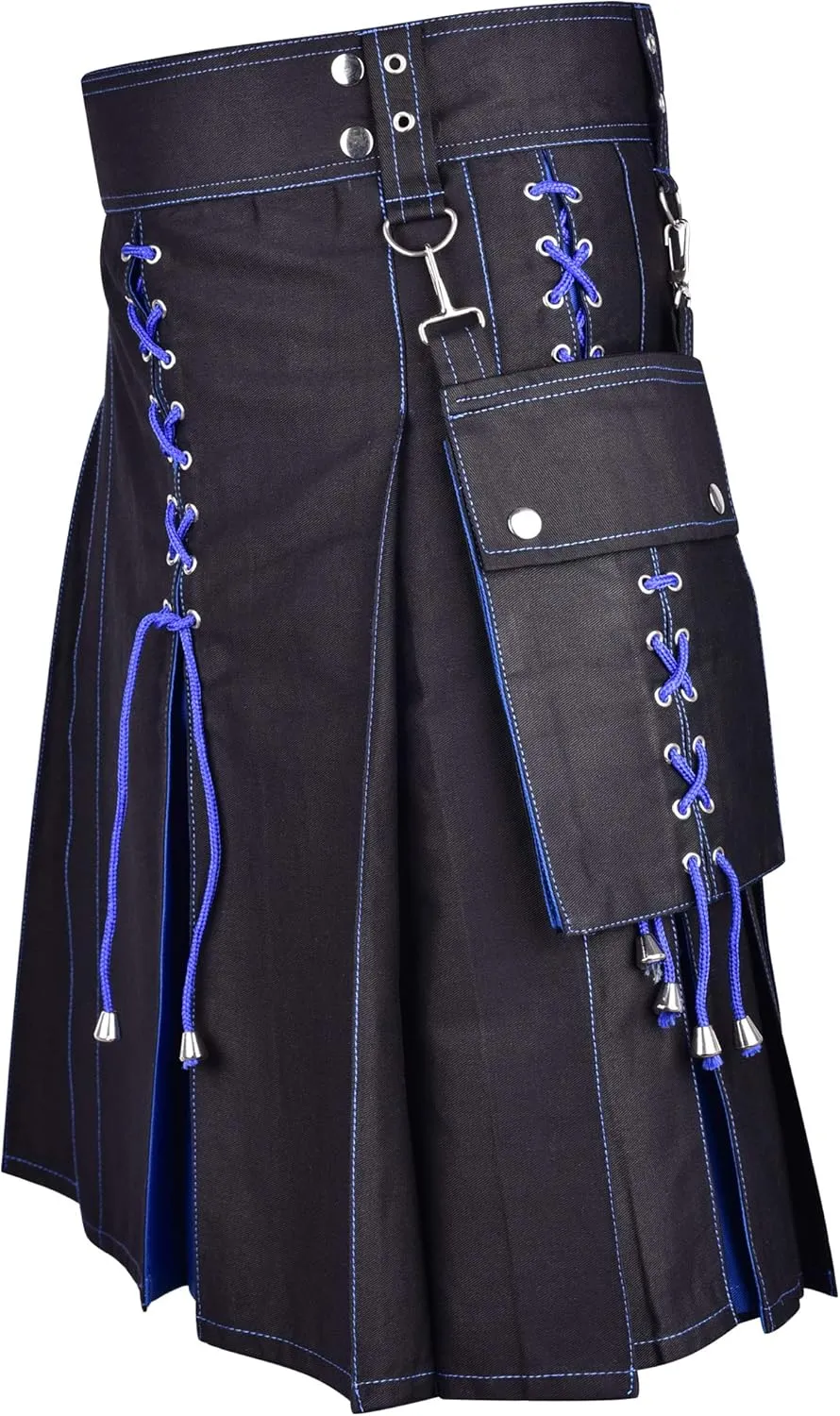 Scottish Modern Two Tone Cotton Utility Kilts for Men-Sports Utility Kilt-Wedding Kilt