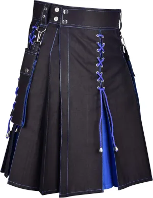 Scottish Modern Two Tone Cotton Utility Kilts for Men-Sports Utility Kilt-Wedding Kilt