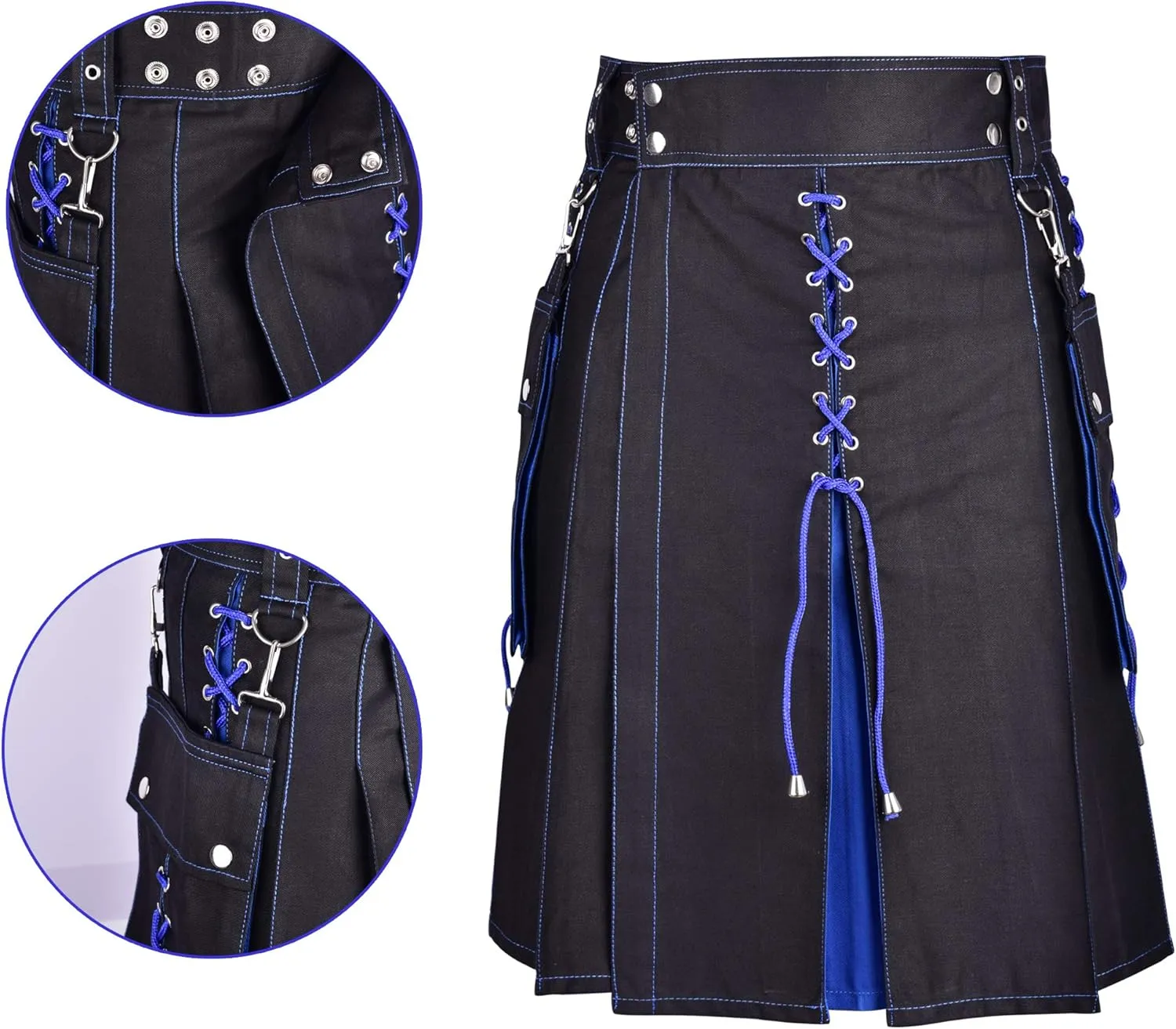 Scottish Modern Two Tone Cotton Utility Kilts for Men-Sports Utility Kilt-Wedding Kilt