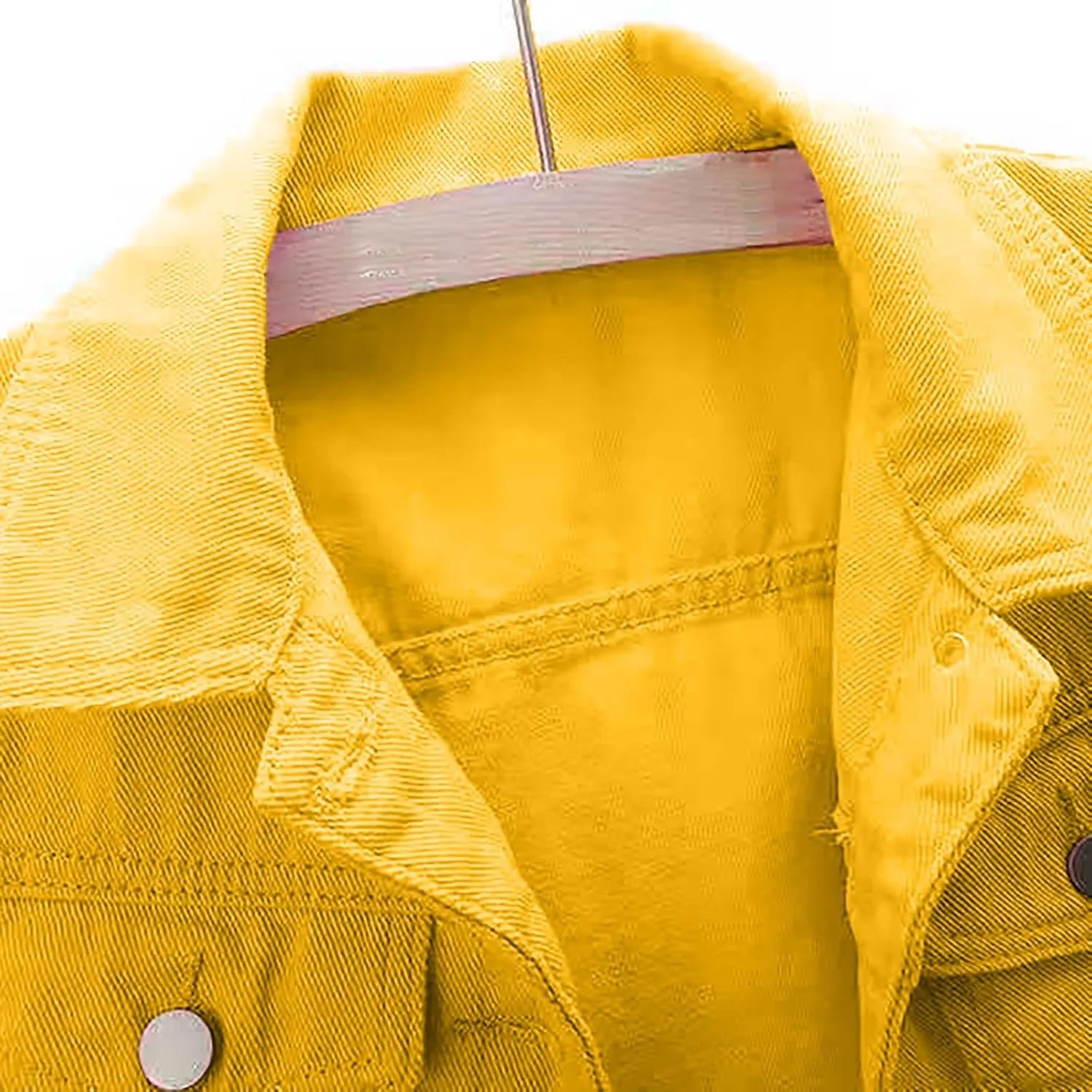 Short Sleeve Denim Jacket for Women 3/4 Sleeve Cropped Light Wash Short Jean Jacket Slim Trucker Coat Denim Tops