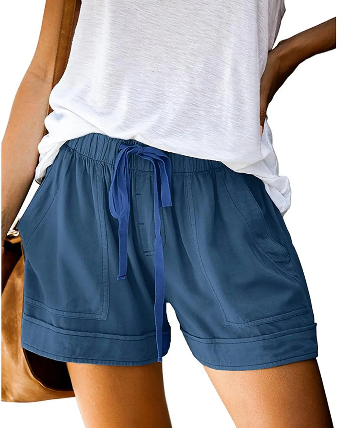 Shorts for Women 2024 Drawstring High Waisted Summer Bermuda Shorts Soft Trendy Lounge Shorts Beach Vacation Shorts