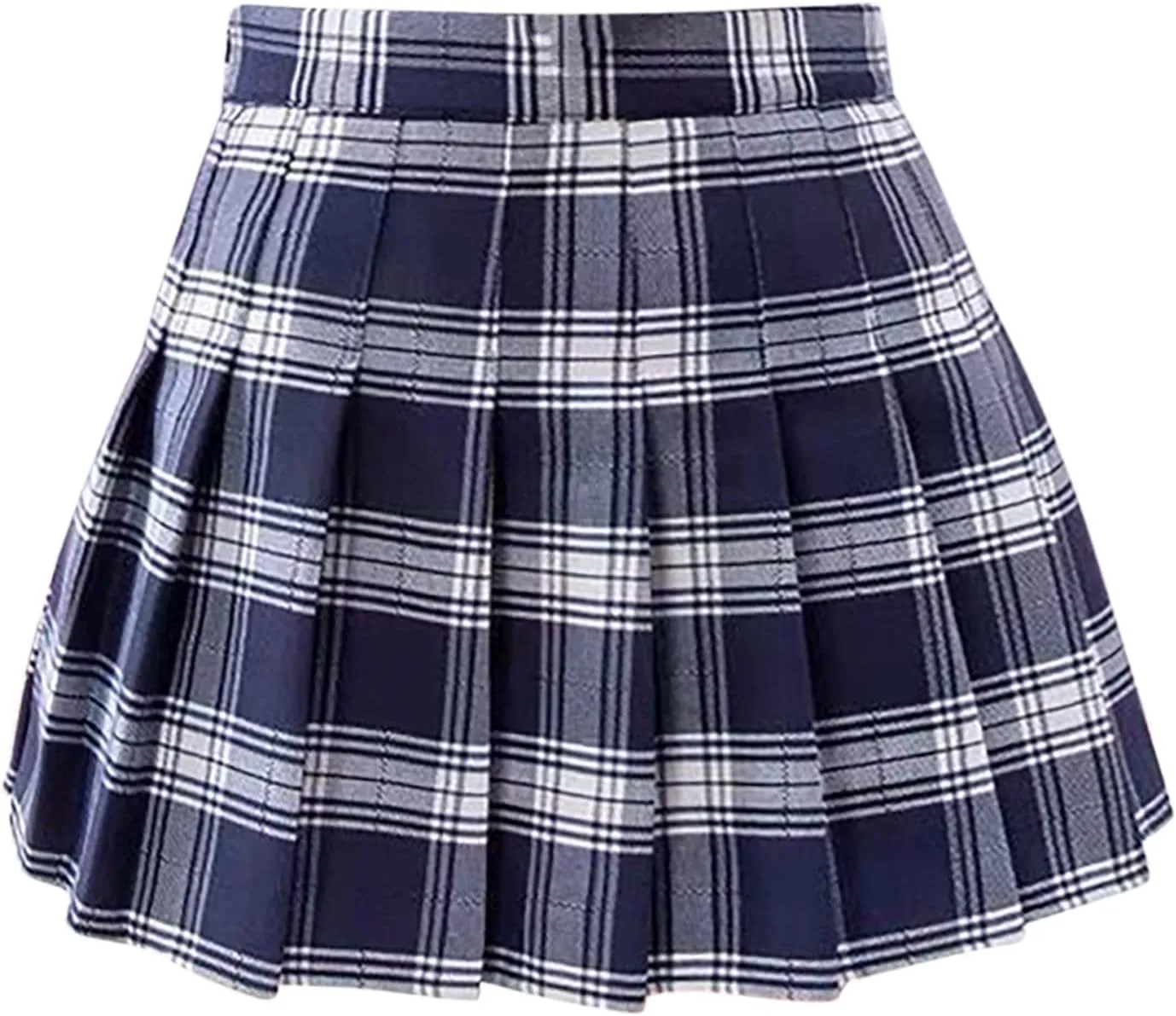 Skirts for Women High Waist Chain A-Line Skirt High Waist Check Pleated Fairy Mini Skirt Skater School Rainbow