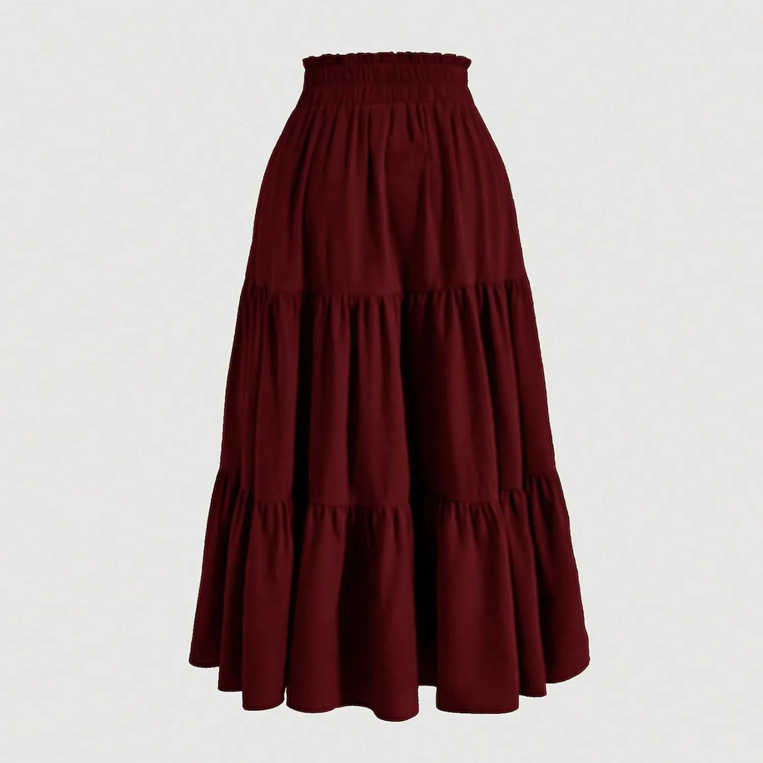 Skirts for Women Summer Flowy Tiered Elastic High Waisted Skirt Vacation A-Line Swing Long Floral Midi Skirts