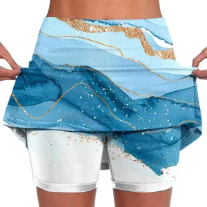 Skorts for Woman Fashion High Waist Floral Print Skirts Inner Shorts Summer Sports Running Skirt 2025 Gym Yoga Outfit