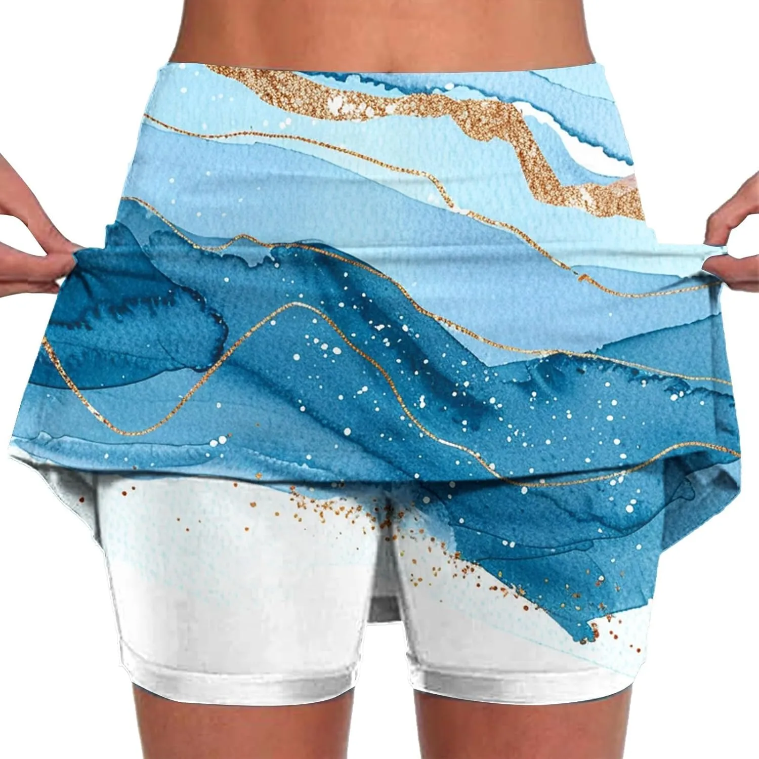 Skorts for Woman Fashion High Waist Floral Print Skirts Inner Shorts Summer Sports Running Skirt 2025 Gym Yoga Outfit