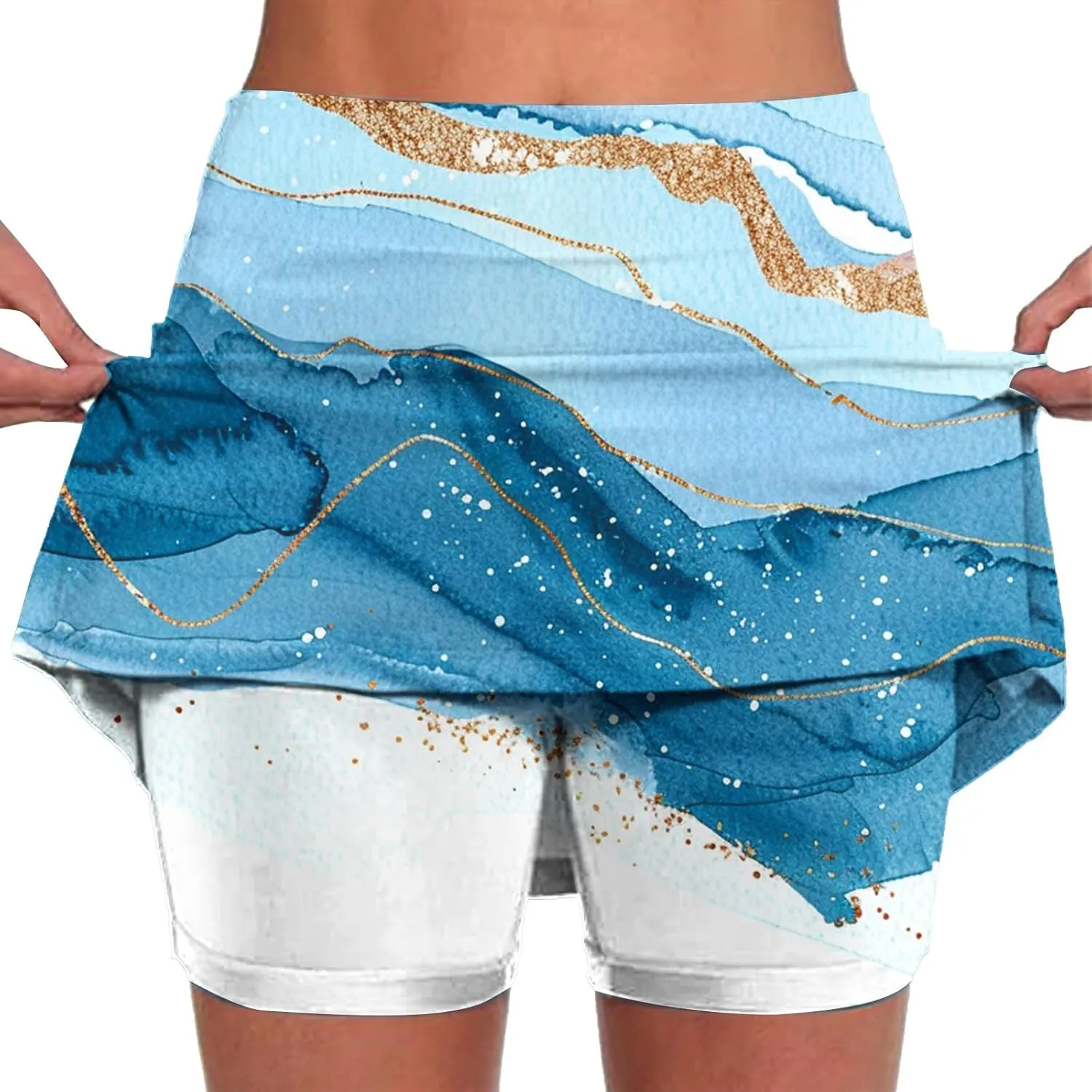 Skorts for Woman Fashion High Waist Floral Print Skirts Inner Shorts Summer Sports Running Skirt 2025 Gym Yoga Outfit