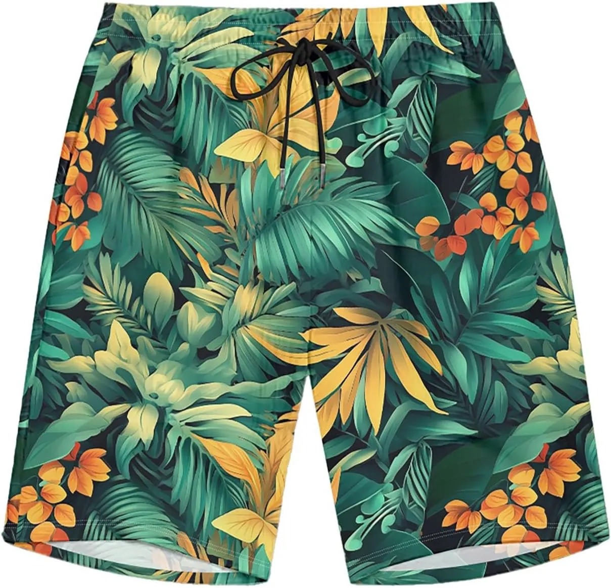 Summer Shorts for Mens Travel Holiday Hawaii Beach Retro Pants Fashion Print Elastic Wasit Loose Fit Pants Plus Size