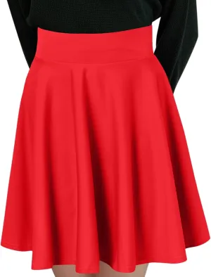 Summer Skirt with Slim Liner Stretchy High Elastic Waist Pleated Tummy Control Mini Shorts Skirts for Women