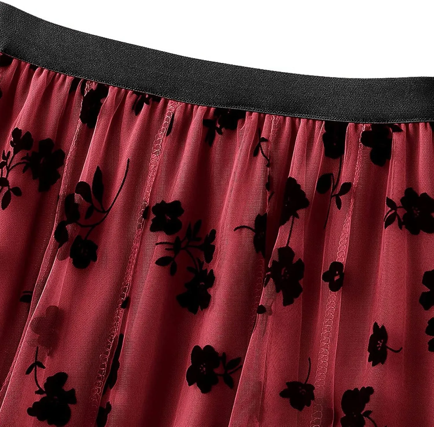 Summer Skirts for Women Trendy Lightweight Floral Sheer High Elastic Waist Loose Boha Long Skirts Vacation Clothes