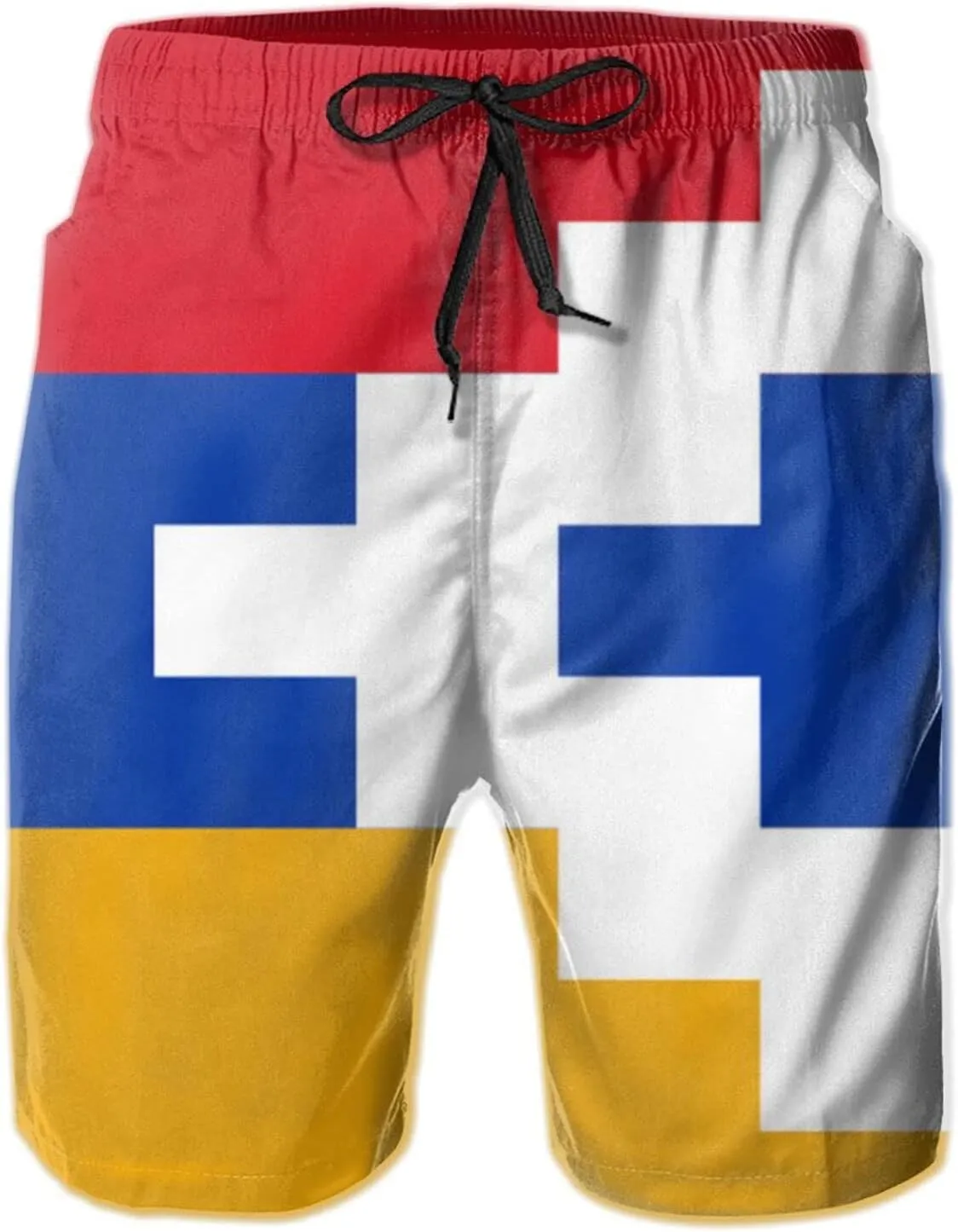 Swim Shorts Mens Beach Shorts Flag of Artsakh 3D Printed Swim Trunks Quick Dry Surf Bathing Suit