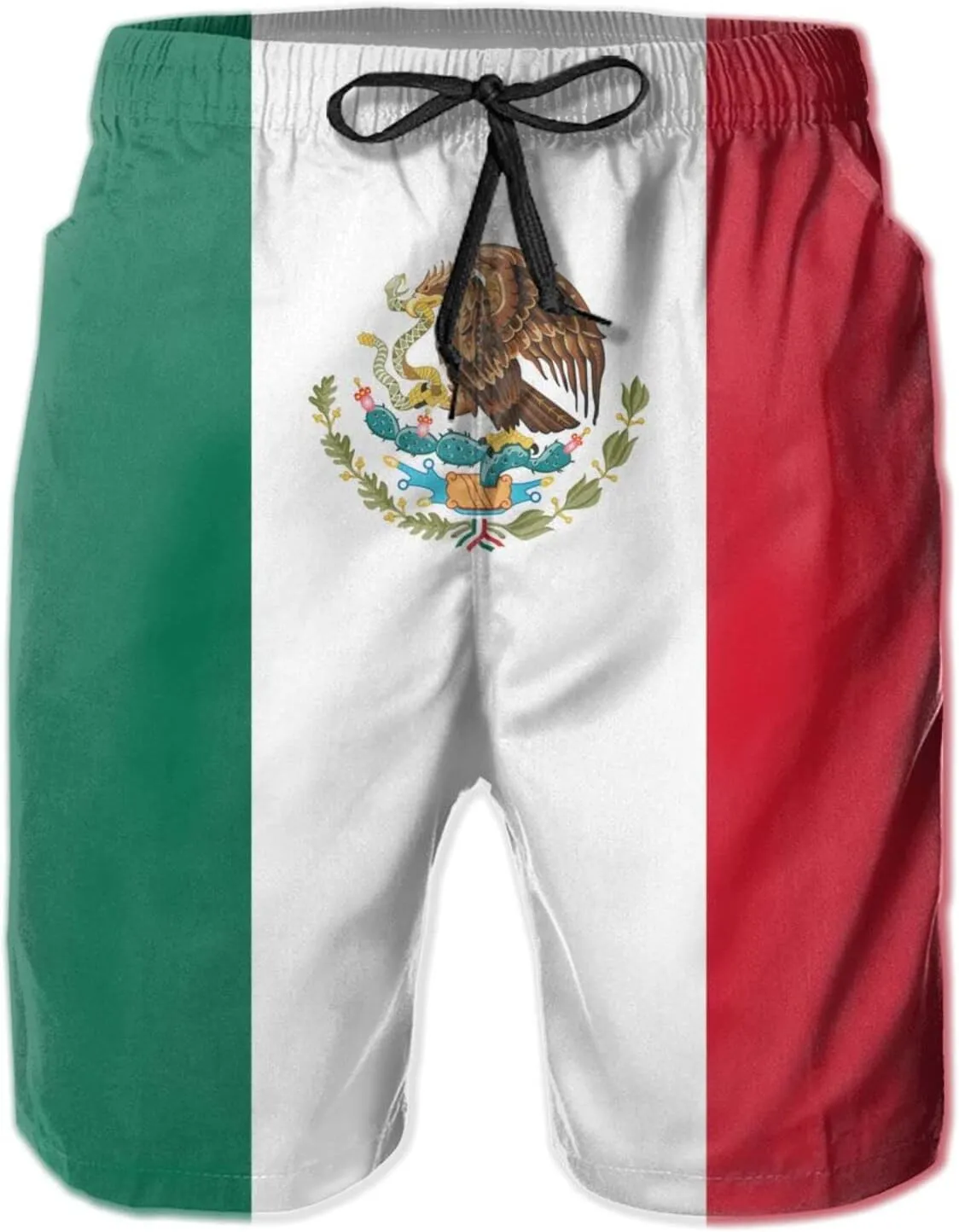 Swim Shorts Mens Beach Shorts Mexican Flag 3D Printed Swim Trunks Quick Dry Surf Bathing Suit