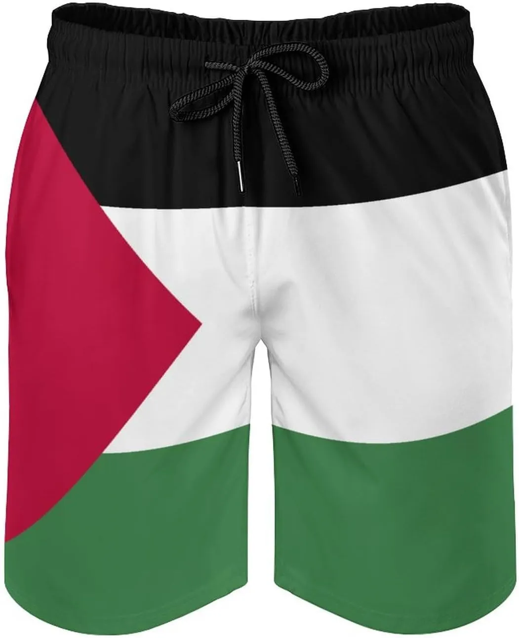 TAIZIYEAH Palestine Flag Beach Shorts Casual Men's Swimming Trunks with Pockets Quick-Drying Printed Shorts M