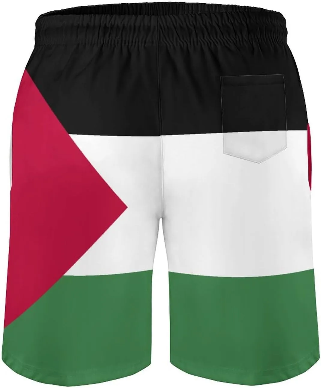 TAIZIYEAH Palestine Flag Beach Shorts Casual Men's Swimming Trunks with Pockets Quick-Drying Printed Shorts M