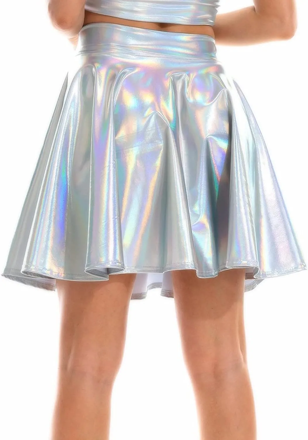 Tennis Skirts for Women Flared Casual Pleated Fashion A Line Women's Skirt Mini Shiny Skirt Mini Double Split