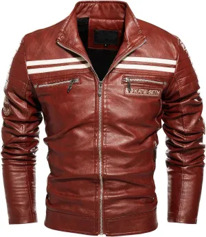 The Next Mens Slim Leather Jackets Oblique Zipper Motorcycle Jackets Outwear Moto Biker Leather Coats