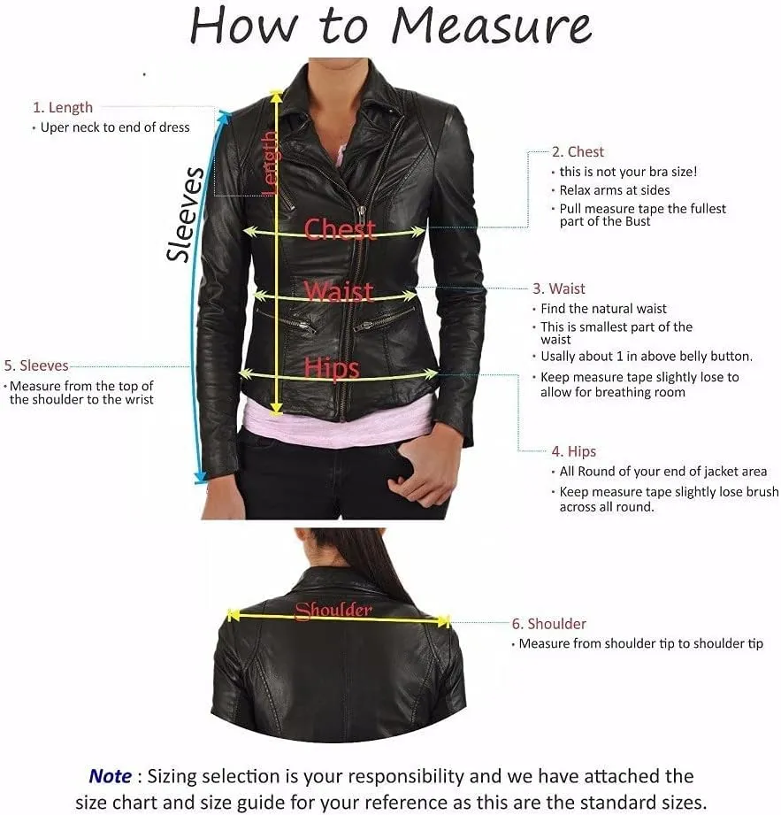 TOMJACK Women's Leather Jackets - Motorcycle Biker Lambskin Leather Jacket For Girl, Moto Riding Party & Casual Jackets