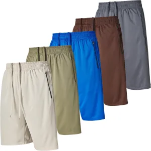 Ultra Performance Mens 5 Pack Athletic Running Shorts, Basketball Gym Workout Shorts for Men with Zippered Pockets