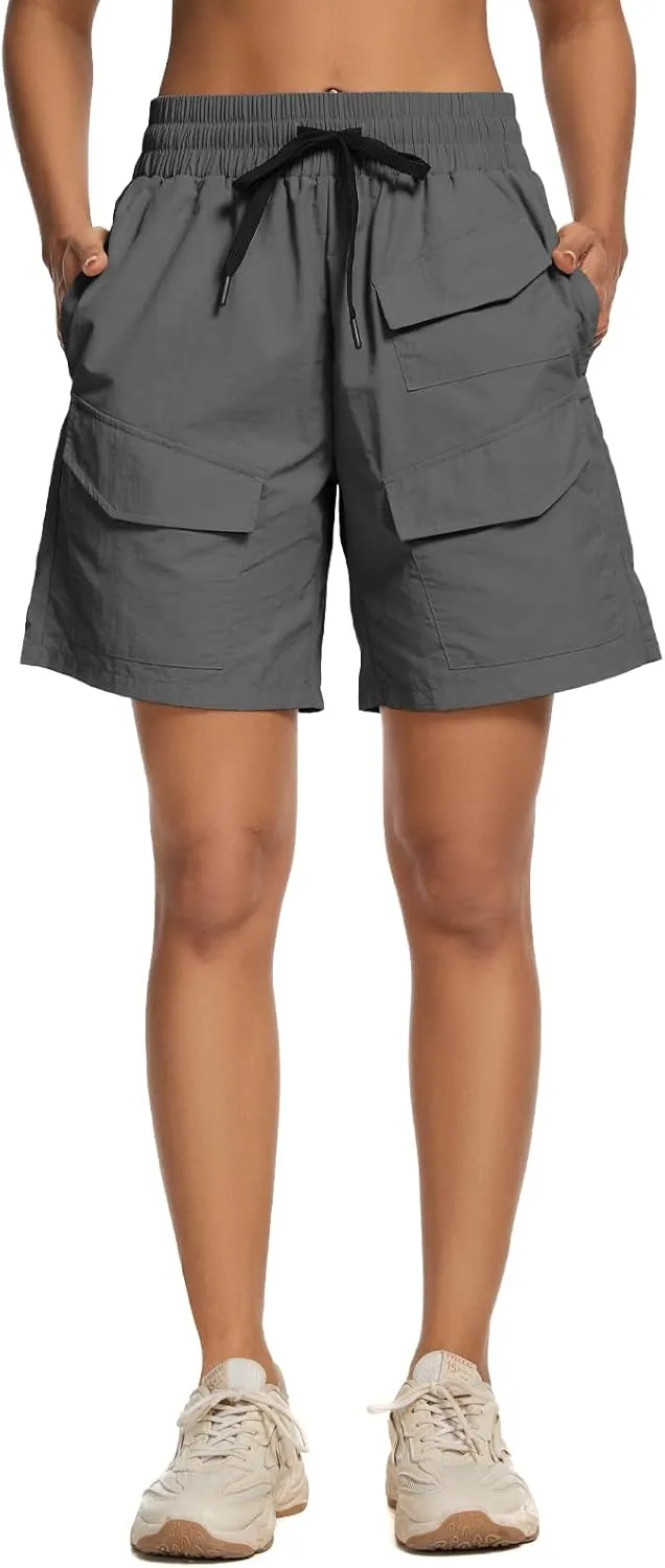 VUTRU Women's 7" Hiking Cargo Shorts Quick Dry Athletic Shorts Lightweight Outdoor Golf Summer Shorts with Pockets