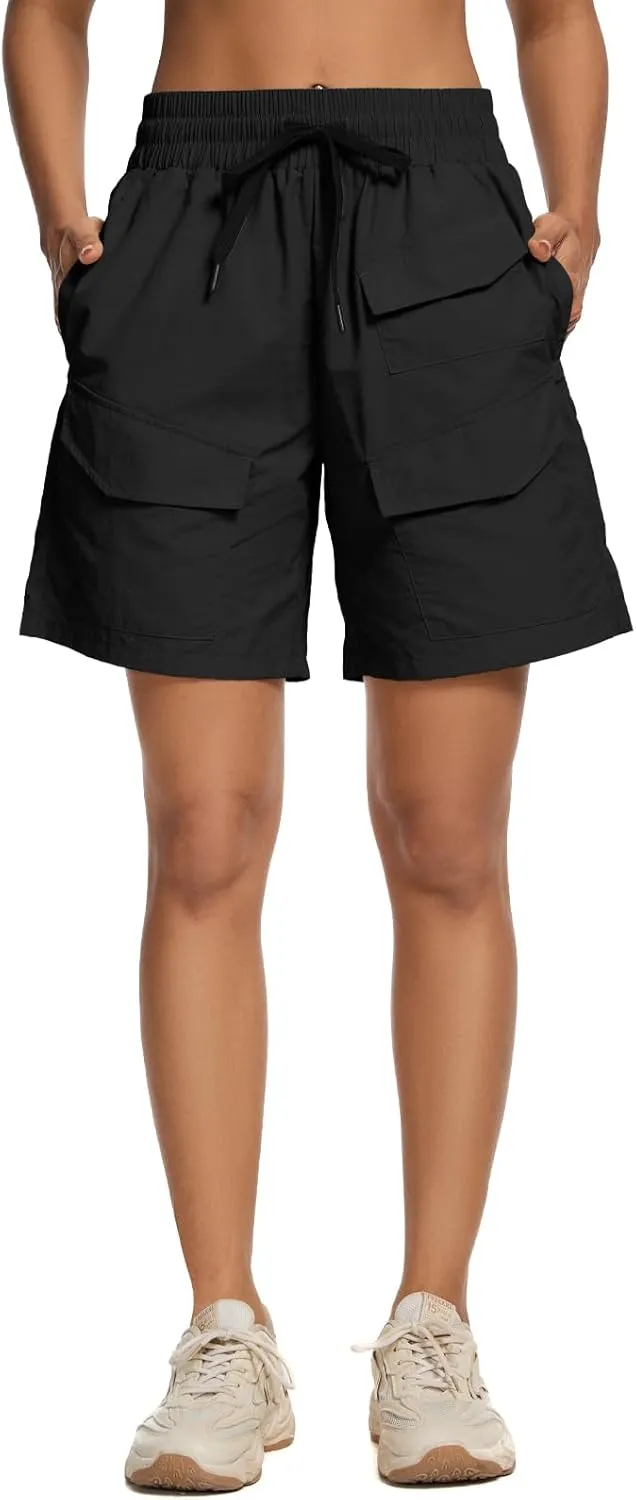 VUTRU Women's 7" Hiking Cargo Shorts Quick Dry Athletic Shorts Lightweight Outdoor Golf Summer Shorts with Pockets