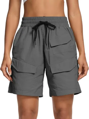 VUTRU Women's 7" Hiking Cargo Shorts Quick Dry Athletic Shorts Lightweight Outdoor Golf Summer Shorts with Pockets