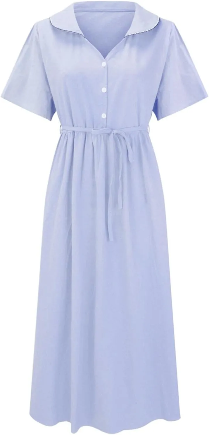 Wedding Guest Dress for Women Button Down Collared Maxi Dresses Casual Fashion Flowy Flutter Swing Dress 2025