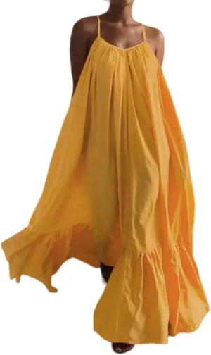 Wedding Guest Dress for Women Sexy Spaghetti Strap Backless Maxi Dress Summer Flowy Swing Dresses Fashion 2025
