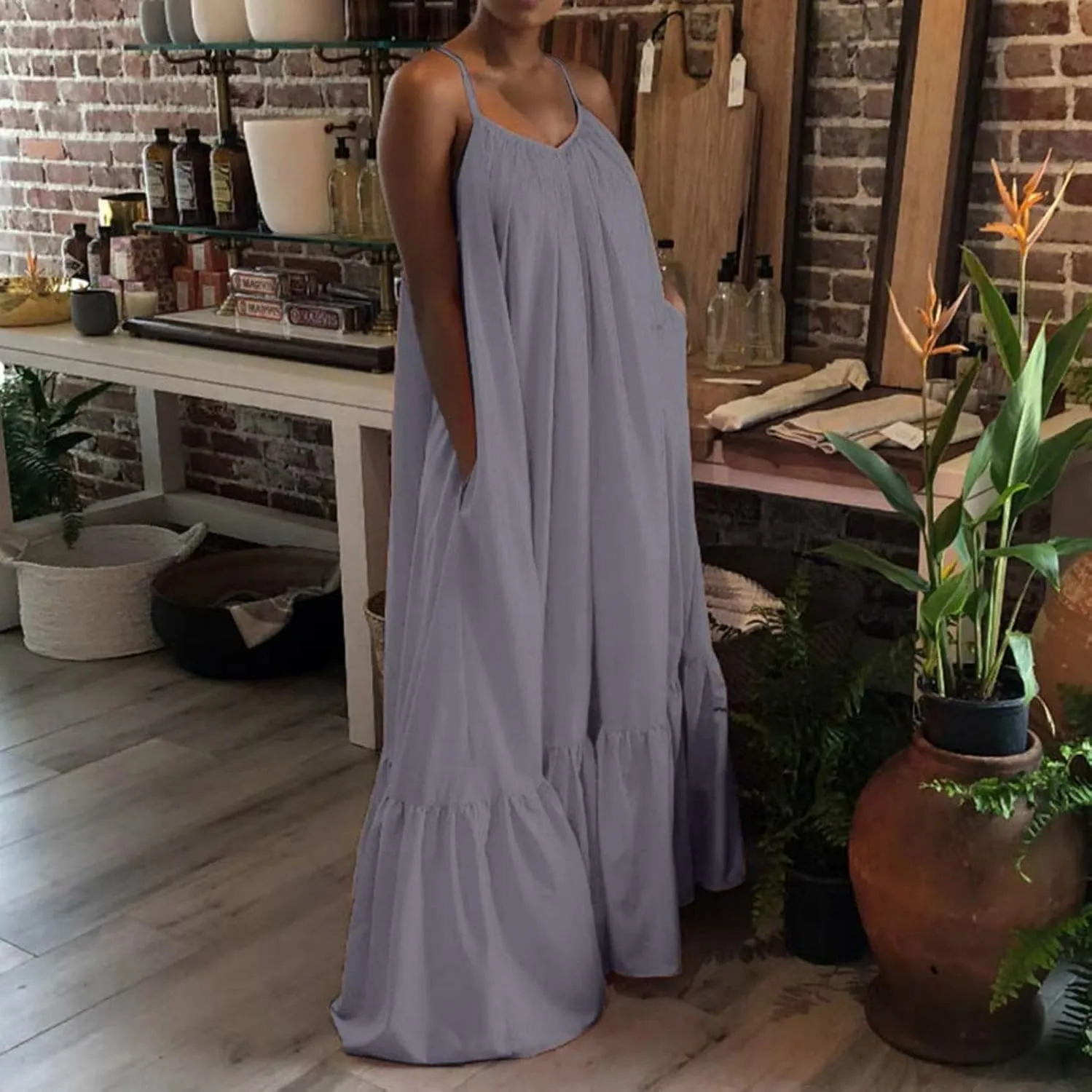 Wedding Guest Dress for Women Sexy Spaghetti Strap Backless Maxi Dress Summer Flowy Swing Dresses Fashion 2025