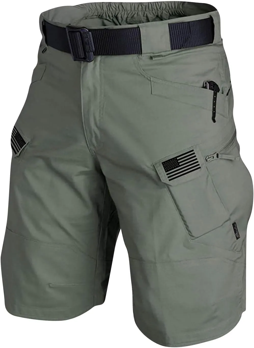 WENKOMG1 Mens Cargo Shorts 4th of July Outdoor Tactical Shorts Patritotic Printed Military Shorts with Multi Pockets