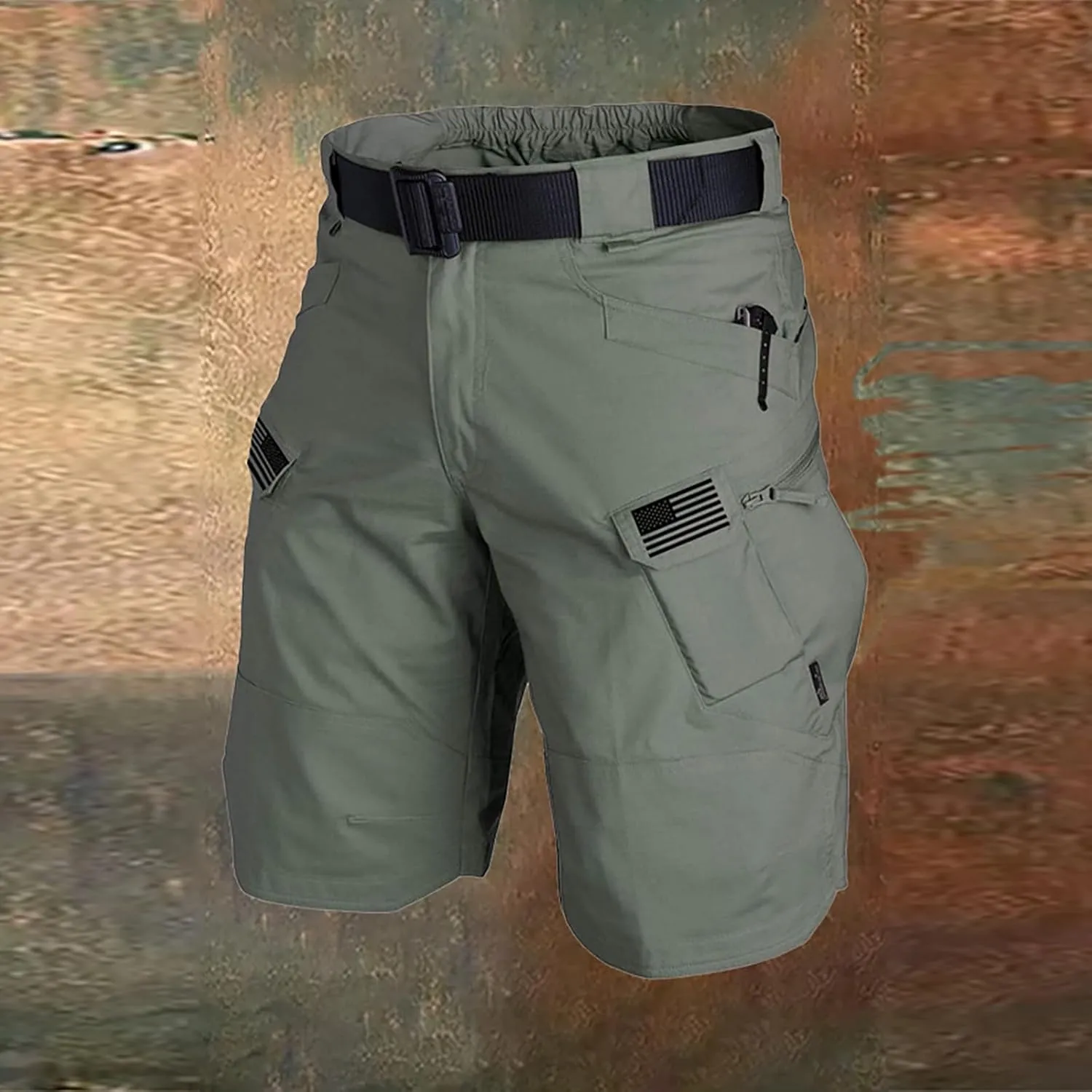 WENKOMG1 Mens Cargo Shorts 4th of July Outdoor Tactical Shorts Patritotic Printed Military Shorts with Multi Pockets