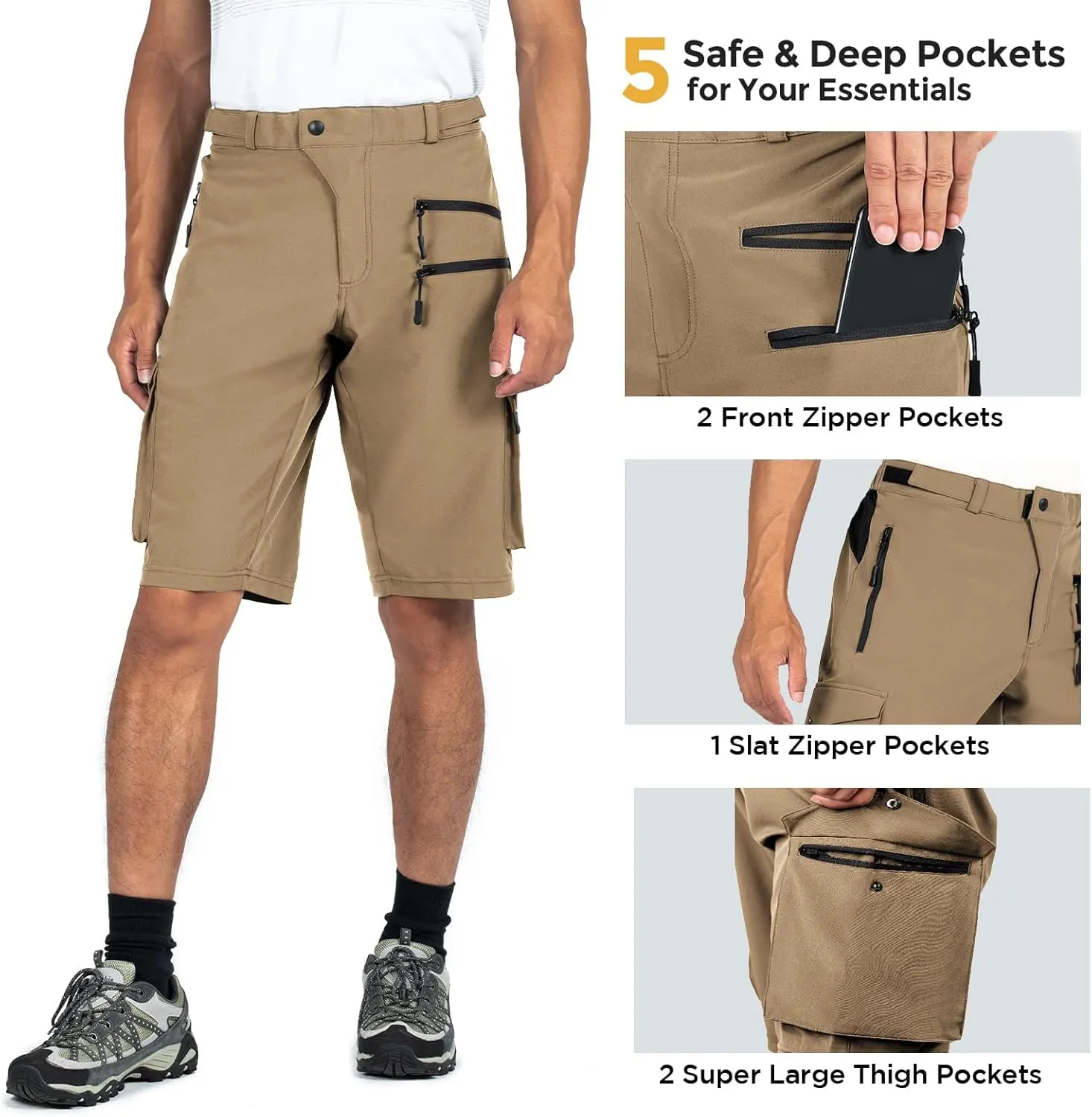 Wespornow Men's-Hiking-Shorts Tactical Shorts Lightweight-Quick-Dry-Outdoor-Cargo-Casual-Shorts for Hiking Cycling
