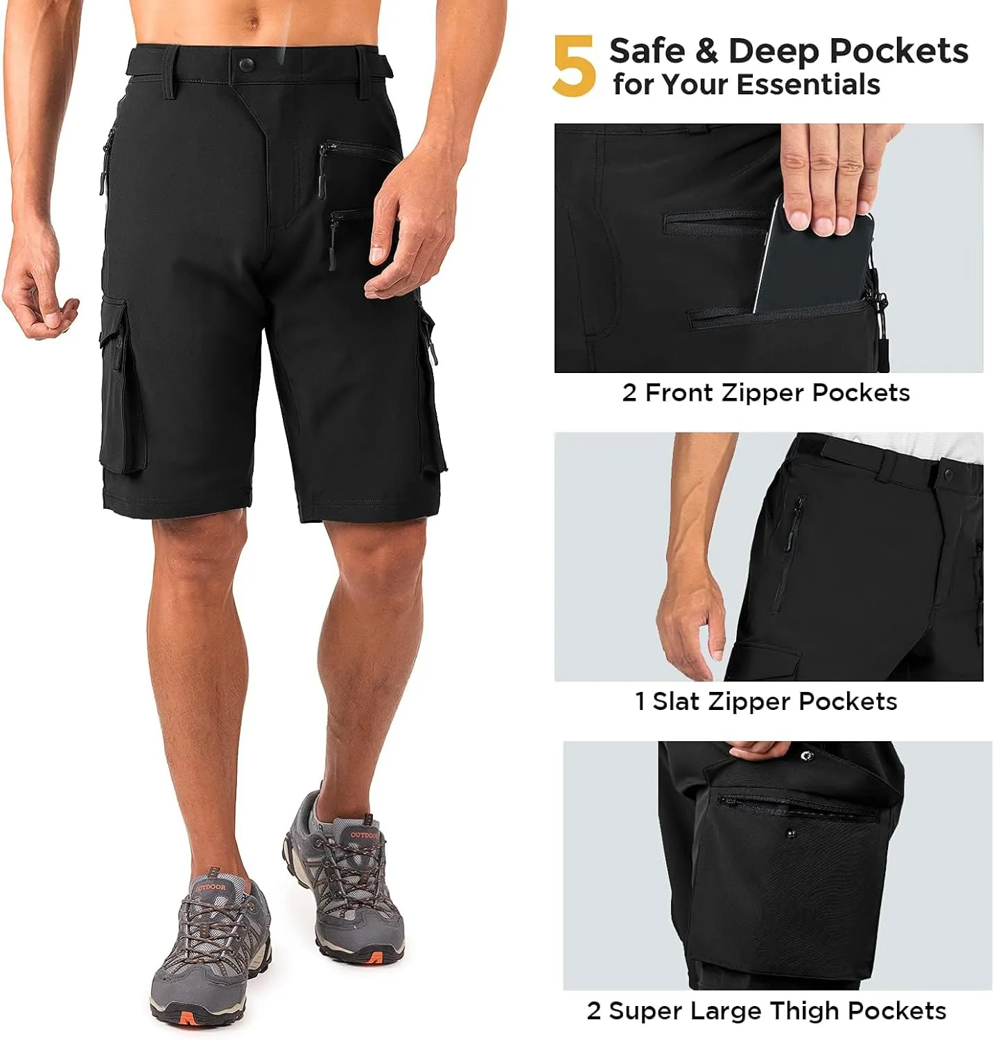 Wespornow Men's-Hiking-Shorts Tactical Shorts Lightweight-Quick-Dry-Outdoor-Cargo-Casual-Shorts for Hiking Cycling