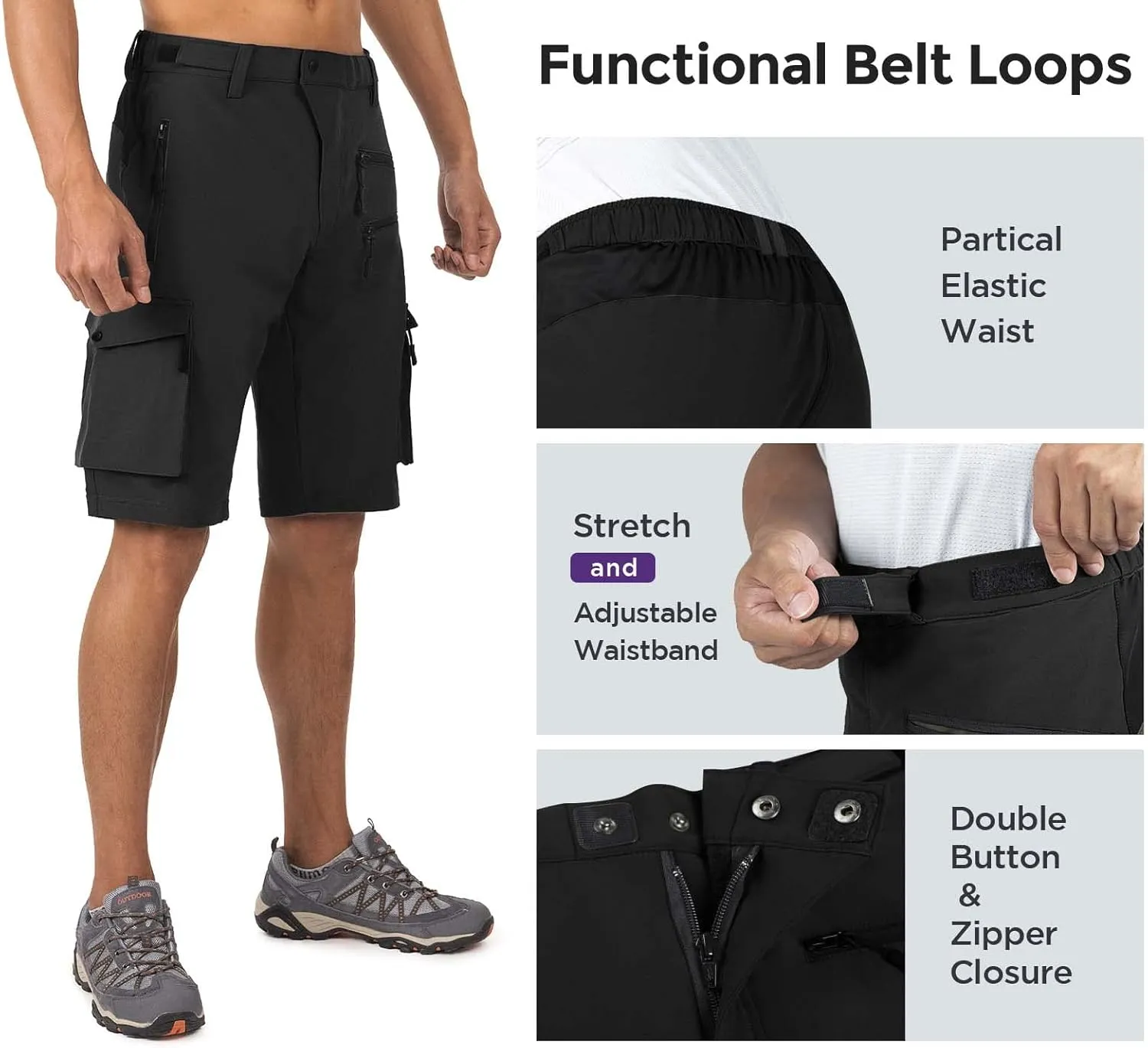 Wespornow Men's-Hiking-Shorts Tactical Shorts Lightweight-Quick-Dry-Outdoor-Cargo-Casual-Shorts for Hiking Cycling