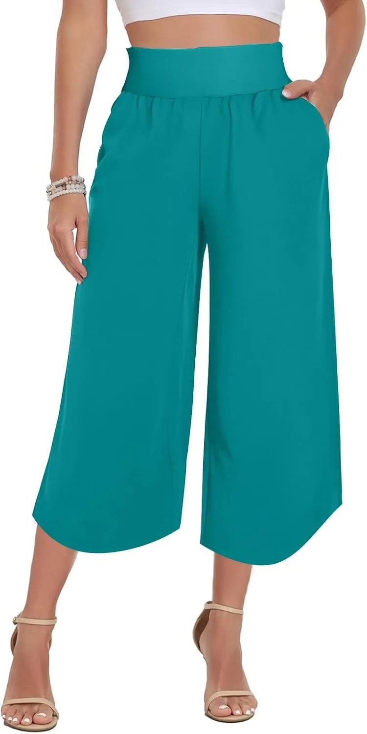 Wide Leg Pants for Women High Waisted Yoga Pant Side Slit Casual Lounge Joggers Loose fit Pajama Bottoms with Pockets