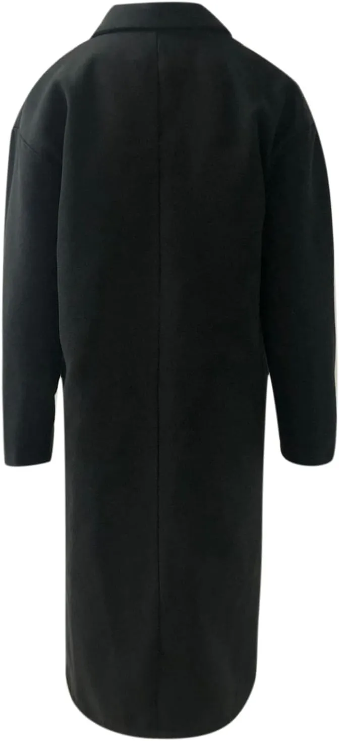 Winter Coats for Women Trench Coat Turn Down Collar Open Front Cardigan Faux Wool Long Sleeve Button Up Blazer Jacket