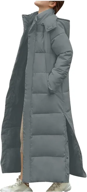 Winter Jackets for Women Long Down Coat with Hood Warm Coats 2024 Water Resistant Puffer Jacket Outerwear Thick Jacket
