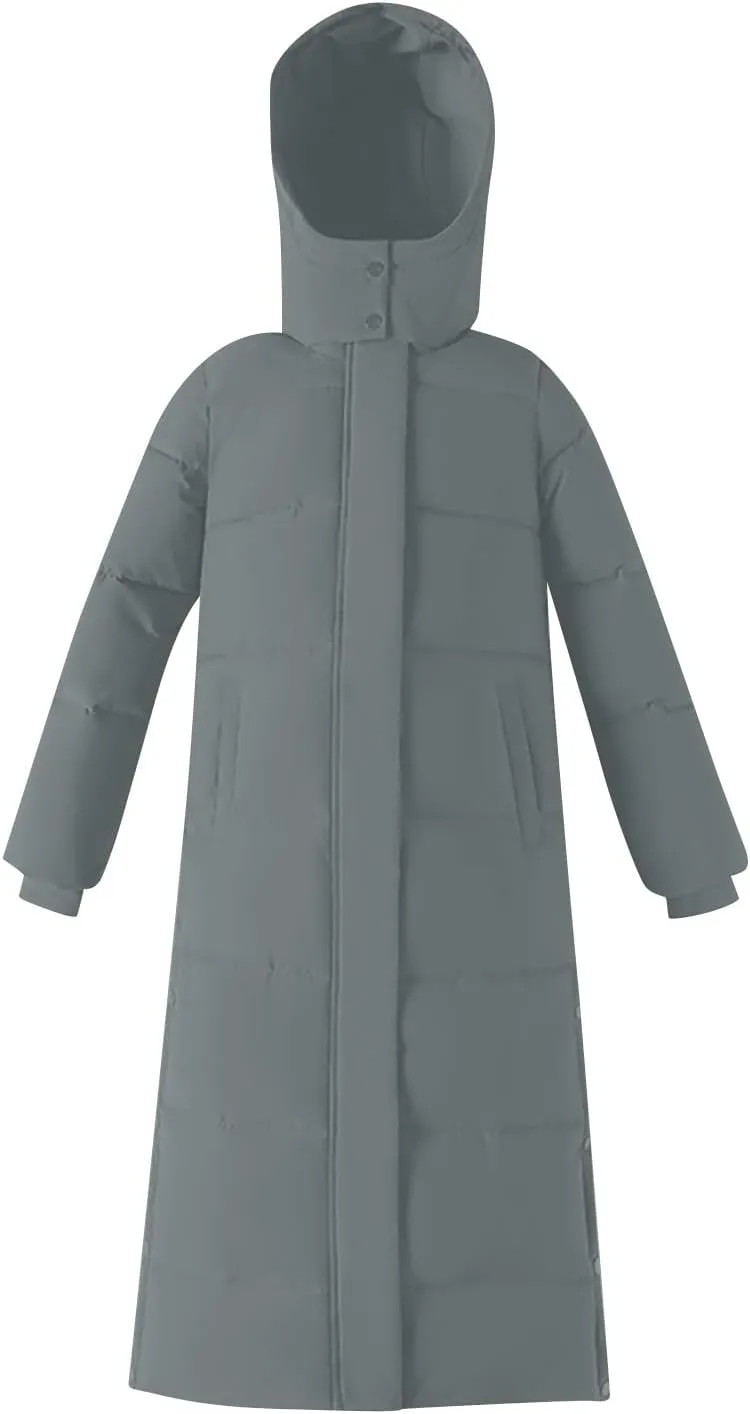 Winter Jackets for Women Long Down Coat with Hood Warm Coats 2024 Water Resistant Puffer Jacket Outerwear Thick Jacket