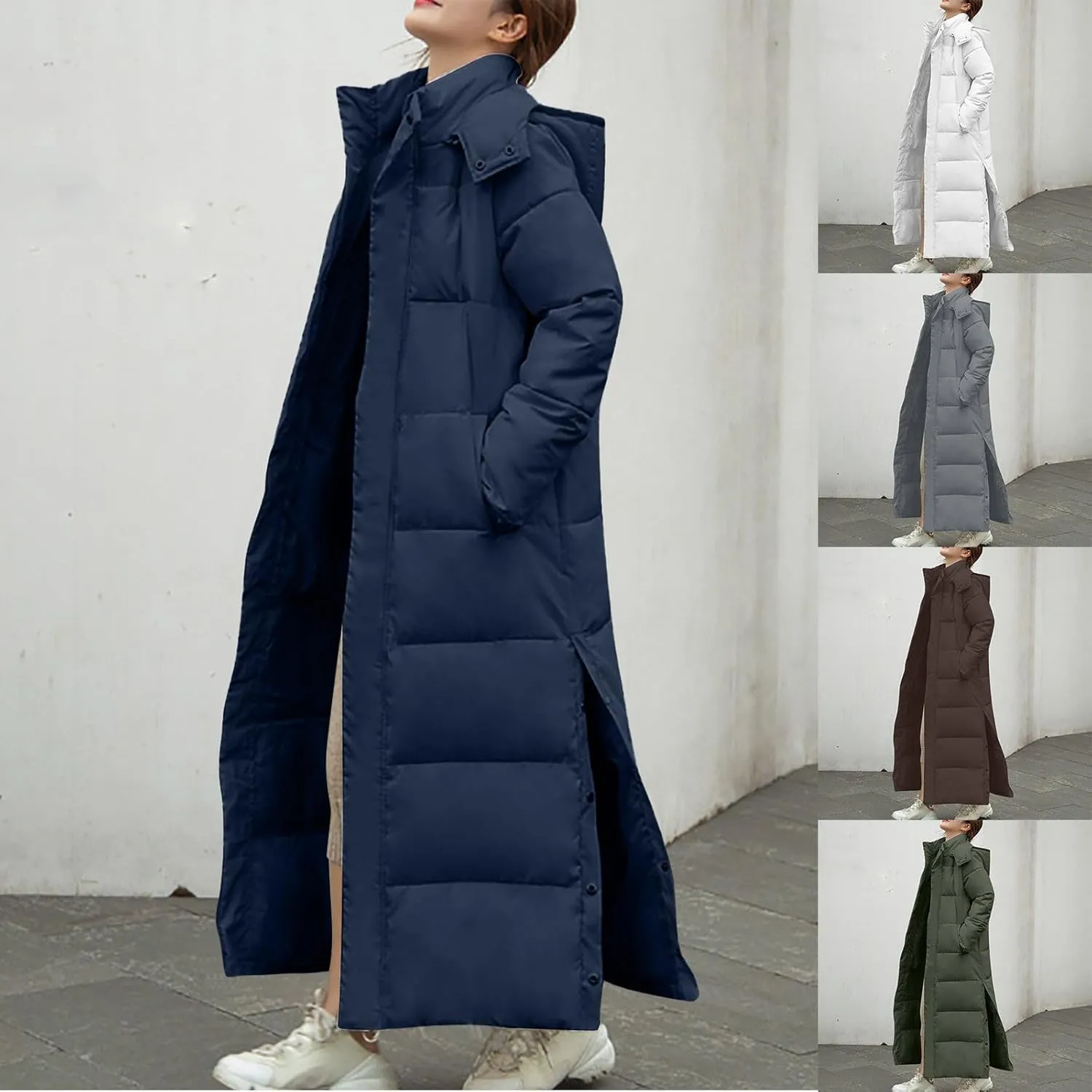 Winter Jackets for Women Long Down Coat with Hood Warm Coats 2024 Water Resistant Puffer Jacket Outerwear Thick Jacket