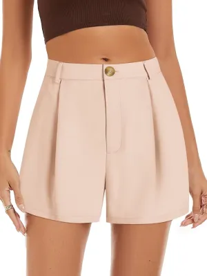 Wkior Shorts for Women Summer Elastic High Waisted Business Casual Work Shorts with Pockets