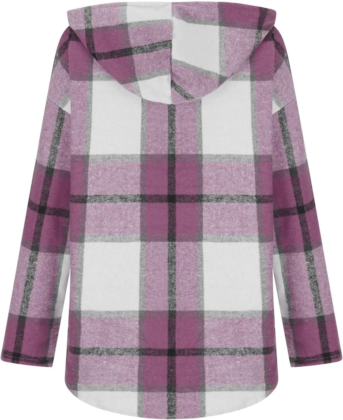 Women 2024 Plaid Hoodies Long Sleeve Drawstring Pullover Hooded Sweatshirts Loose Fit Blouses Tops Fashion Clothes