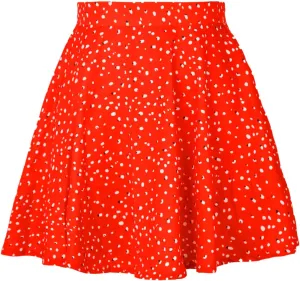 Women Boho Cute Mini Skirt Zip Up High Waist Flowy A-Line Skirts Summer Fashion Versatile Casual Flared Skater Skirt